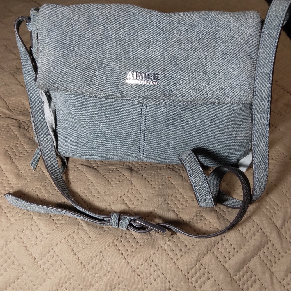 Aimee Katzenberg Denim leather Crossbody Bag.